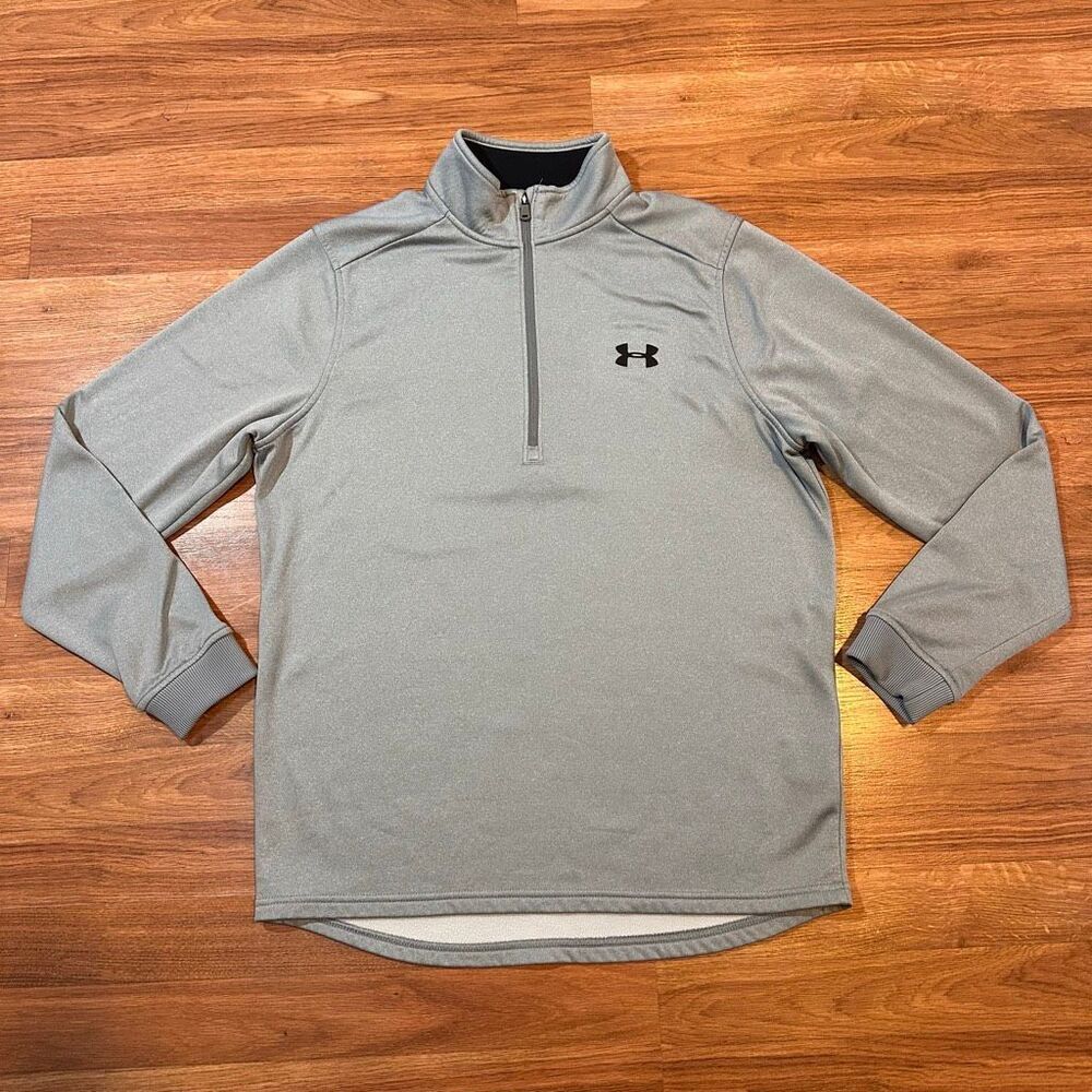 Under Armour Men’s Armour ¼ Zip Long-Sleeve Pullover Cold Gear Loose Gray | Men